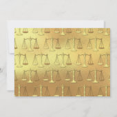 Invitation Avocat Droit School Gold Graduation Grey (Dos)