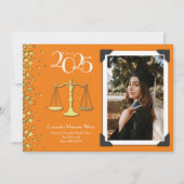 Invitation Avocat Faculté de Droit Gold Diplôme Orange (Devant)