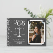 Invitation Avocat Faculté de Droit Silver Graduation Grey (Debout devant)