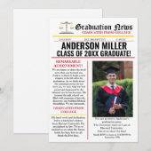 Invitation Avocat Graduation Newspaper College Unique (Devant / Derrière)