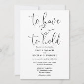 Invitation Avoir Et Détenir Code QR Mariage Noir Et Blanc (Devant)