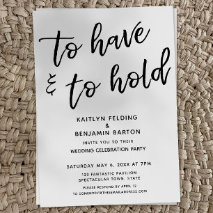 Invitation "Avoir et garder" Réception de mariage moderne