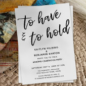 Invitation "Avoir et garder" Réception de mariage moderne