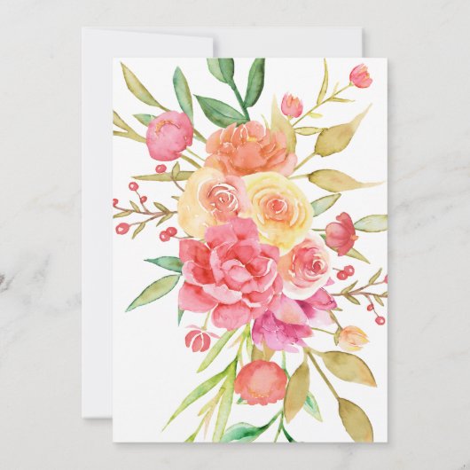 Invitation Avoir et tenir Boho Fleurs Réception de mariage (Dos)