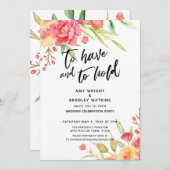 Invitation Avoir et tenir Boho Fleurs Réception de mariage (Devant / Derrière)