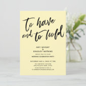 Invitation Avoir et tenir écriture Réception Jaune (Debout devant)