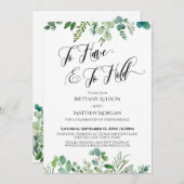 Invitation Avoir et tenir la typographie Eucalyptus Vert (Devant / Derrière)