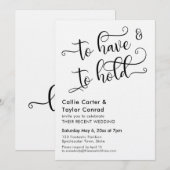 Invitation Avoir et Tenir Typographie de Script Élaboré (Devant / Derrière)