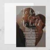 Invitation Avoir Et Tenir Un Mariage De Photo Script Élégant (Devant / Derrière)