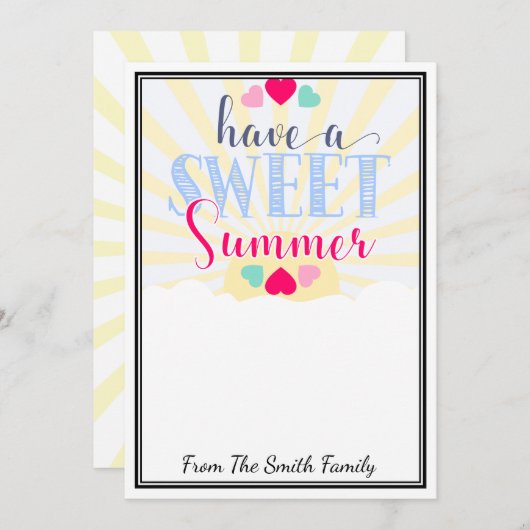 Invitation avoir été doux enseignant cadeau d'été argent CARD (Devant / Derrière)