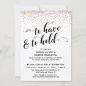 Invitation Avoir & Garder les Cœurs Fête de Confettis de Cuiv (Devant)