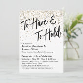 Invitation Avoir & Tenir Confettis Pailletés Doré Faux (Debout devant)