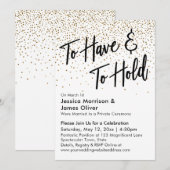 Invitation Avoir & Tenir Confettis Pailletés Doré Faux (Devant / Derrière)