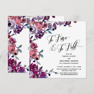 Invitation Avoir & Tenir Écriture Élaborée Fleurs Gras