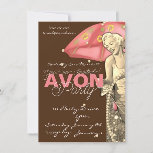 Invitation Avon Party (Devant)