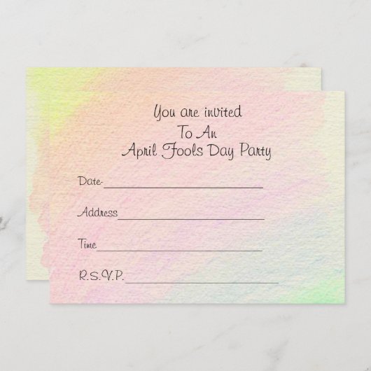 Invitation Avril - (Devant / Derrière)