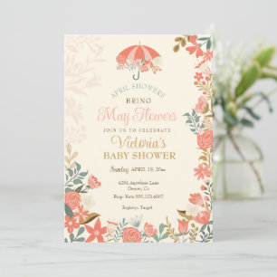 Invitation Avril Douches Apportent Mai Fleurs Baby shower de 