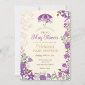 Invitation Avril Douches Apportent Mai Fleurs Baby shower de (Devant)