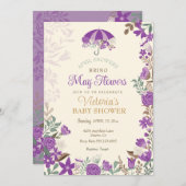Invitation Avril Douches Apportent Mai Fleurs Baby shower de (Devant / Derrière)