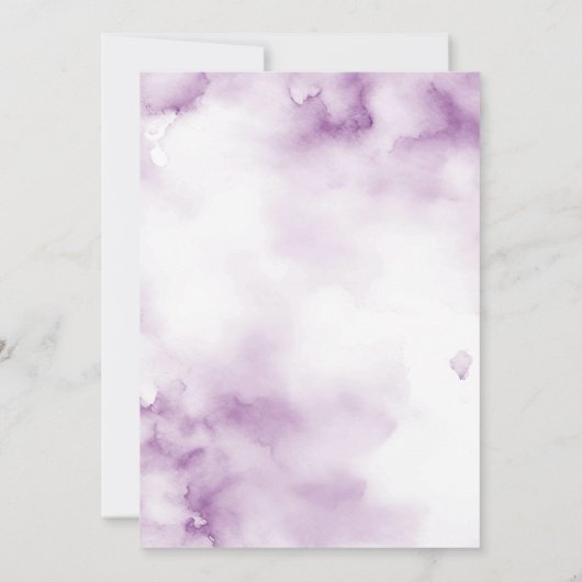 Invitation Avril Douches Apportent Mai Fleurs Purple Paraplui (Dos)