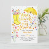 Invitation Avril Douches Apporter Mai Fleurs Baby shower Invi (Debout devant)