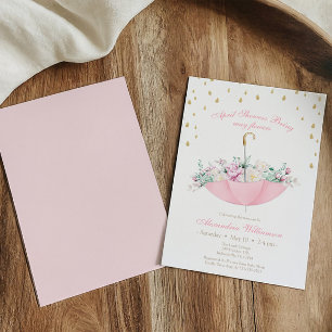 Invitation Avril Douches apporter mai fleurs Parapluie Baby