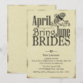 Invitation Avril Douches Juin Mariées (Devant / Derrière)