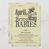 Invitation Avril Douches mai bébé (Devant / Derrière)