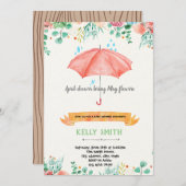 Invitation Avril les pluies apportent mai fleurs (Devant / Derrière)