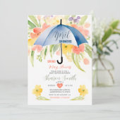 Invitation Avril Pluie apporte des fleurs de mai Parapluie Bl (Debout devant)