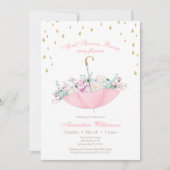 Invitation Avril pluvieux amène mai fleuri Bébé parapluie (Devant)