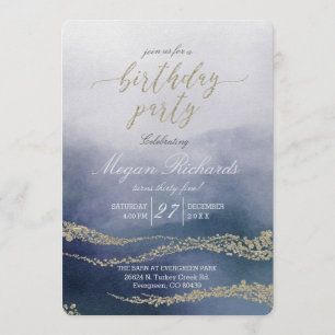 Invitation Awash Elegant Aquarelle Anniversaire Fête Invitati
