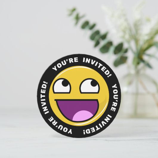 Invitation Awesome Face Meme (Debout devant)
