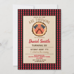 Invitation Ax Jetant Anniversaire Amusant Bois De Bois Plaid 