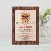 Invitation Ax Jeter Anniversaire Amusant Bois de Lumberjack P (Debout devant)