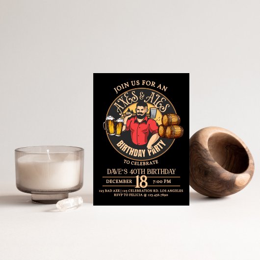 Invitation Ax Throwing, Man Party, Axes et Ales, Bad Ax