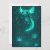 Invitation Axolotl brillant dans l'Anniversaire Magique sous- (Dos)