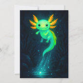 Invitation Axolotl brillant dans les eaux profondes Anniversa (Dos)
