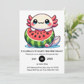 Invitation Axolotl dans une fête flottante de pastèque d'anni (Debout devant)