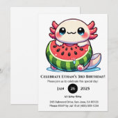 Invitation Axolotl dans une fête flottante de pastèque d'anni (Devant / Derrière)