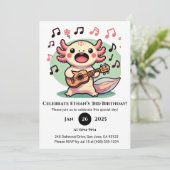 Invitation Axolotl de musique avec Anniversaire d'Ukulele (Debout devant)