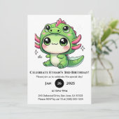Invitation Axolotl in Dragon Hat Birthday (Debout devant)
