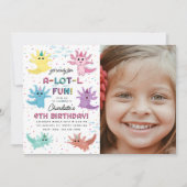 Invitation Axolotl Kids Cute Salamander Photo Anniversaire (Devant)
