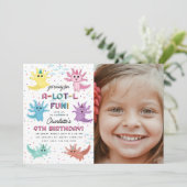 Invitation Axolotl Kids Cute Salamander Photo Anniversaire (Debout devant)