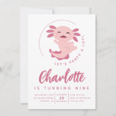 Invitation Axolotl Let's Party Alotl Anniversaire (Devant)