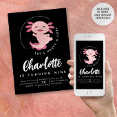 Invitation Axolotl Let's Party Alotl Anniversaire