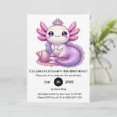 Invitation Axolotl Mermaid Princesse Anniversaire (Debout devant)