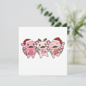 Invitation Axolotl Noël Animaux doux Axolotls (Debout devant)