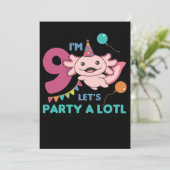 Invitation Axolotl pour 9e anniversaire Enfant de neuf ans Ax (Debout devant)