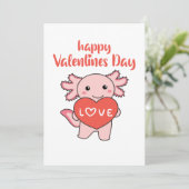 Invitation Axolotl pour la Saint Valentin de mignons animaux  (Debout devant)